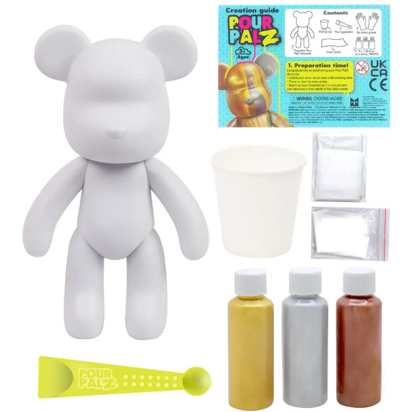 Фото - Набір для декупажу та розпису Pour Palz Флюїд Арт - Ведмедик Магія металіку S3 Metallic (GS-G25021)