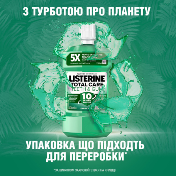 Фото - Ополіскувач для порожнини рота Listerine Захист від карієсу  500 мл (5010123714383)