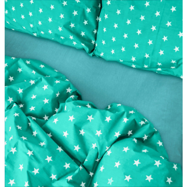 Фото - Комплект постільної білизни Zastelli 58 Білі зірки бязь 200х220 (21394)