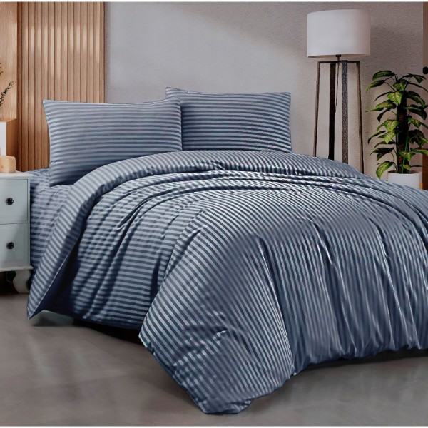 Фото - Комплект постільної білизни Zastelli Jeans Stripe 145х210 Синій (21672)