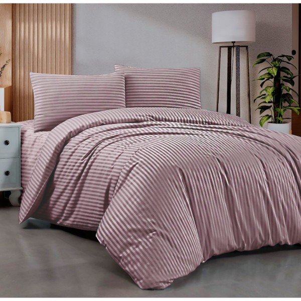 Фото - Комплект постільної білизни Zastelli Rose Stripe 145х210 Рожевий (21700)