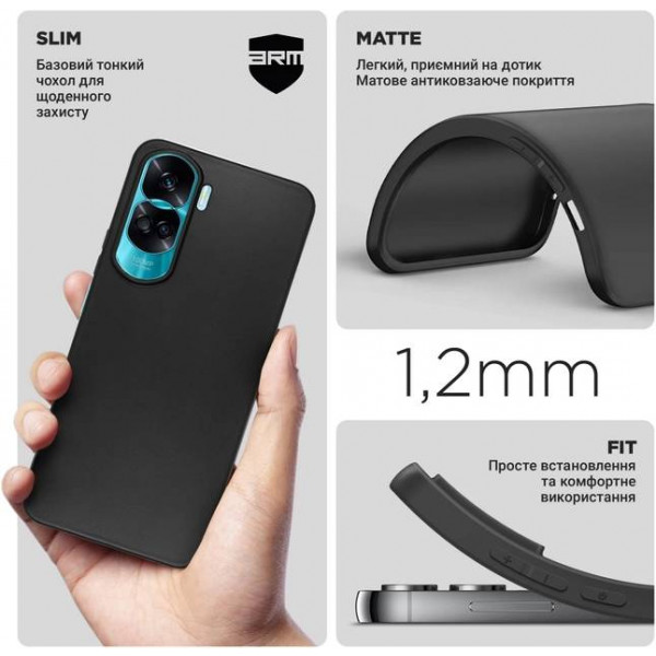 Фото - Чохол для смартфону Armorstandart Matte Slim Fit for Honor 90 Lite Black (ARM73691)