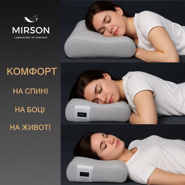 Фото - Подушка ортопедическая MirSon №4150 Delicate Satin 0251 Skyline 49х32х10.5 см (2200006423645)