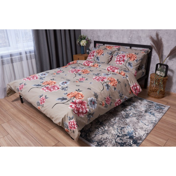 Фото - Комплект постільної білизни Moon&Star Бязь Gold Люкс Peony Brown 175х210 (MS-820001885)