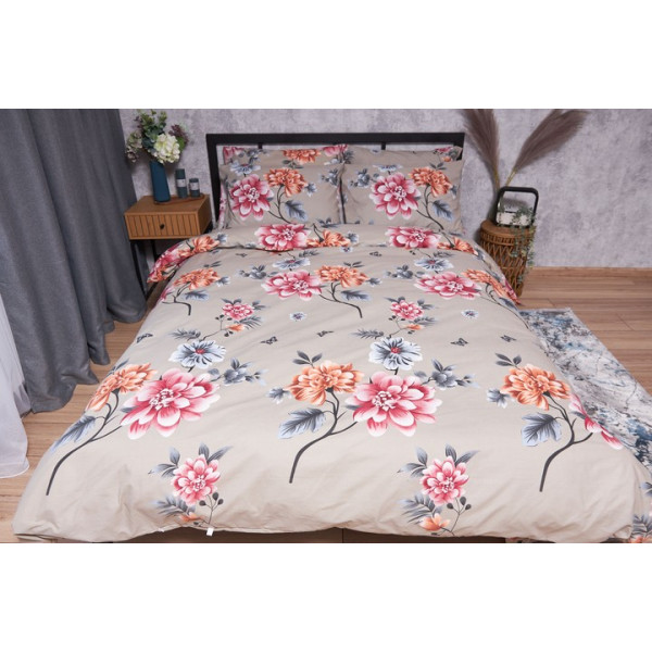 Фото - Комплект постільної білизни Moon&Star Бязь Gold Люкс Peony Brown 175х210 (MS-820001885)