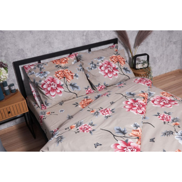 Фото - Комплект постільної білизни Moon&Star Бязь Gold Люкс Peony Brown 175х210 (MS-820001885)