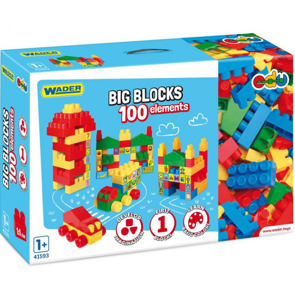 Фото - Пластиковий конструктор для малюків Wader Kids Blocks 100 ел. (41593) Фото - Пластиковий конструктор для малюків Wader Kids Blocks 100 ел. (41593)