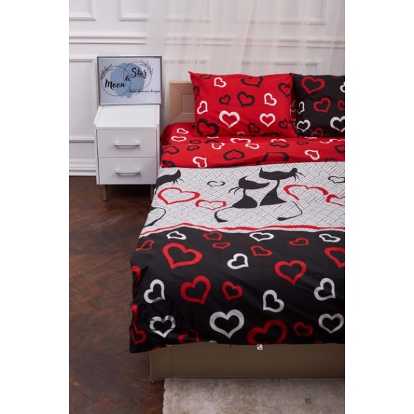 Фото - Комплект постільної білизни Moon&Star 160х220х2 нав. 2х70х70 Love Cats Бязь Gold Люкс (MS-820001180)