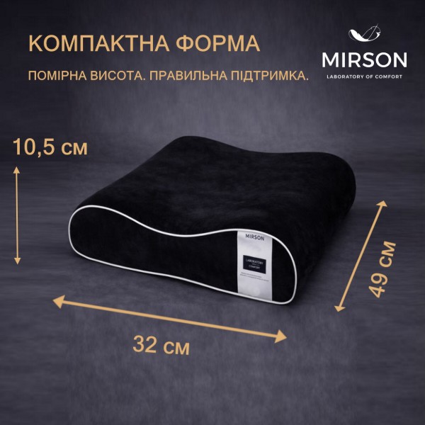 Фото - Подушка ортопедична MirSon №4167 28-0007 Black Velvet (2200006423812)