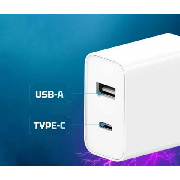 Фото - Мережевий зарядний пристрій CUKTECH 30W Charger (Type-A + Type-C) White (A19 EU)