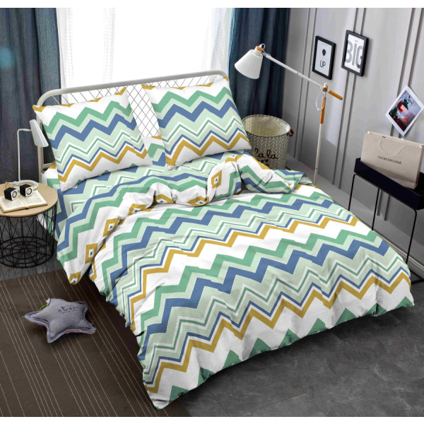 Фото - Комплект постільної білизни Zastelli J1885-5 Зигзаг жатка 2х145х210 Різнокольоровий (22056)