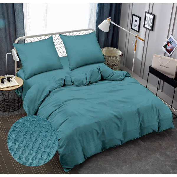 Фото - Комплект постільної білизни Zastelli 17-4412 Smoke Blu жатка 2х145х210 Синій (22029)