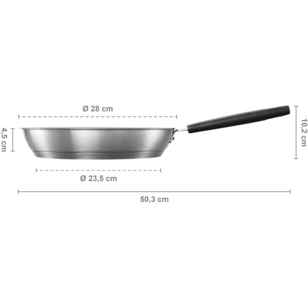 Фото - Сковорода универсальная Fiskars Hard Face Steel 28 см (1052247)