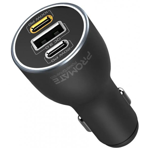 Фото - Автомобильное зарядное устройство Promate Powerdrive-120.Black