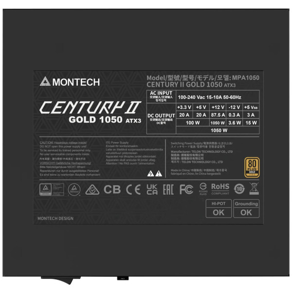 Фото - Блок живлення для ПК Montech CENTURY II 1050