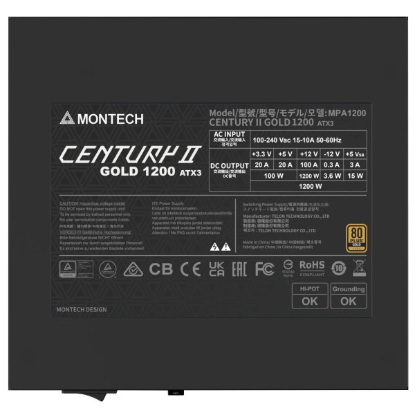 Фото - Блок живлення для ПК Montech CENTURY II 1200