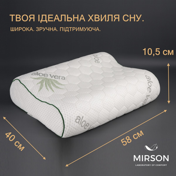 Фото - Подушка ортопедична MirSon №4226 Green Nature Alberto 58х40х10.5 см (2200006424413)