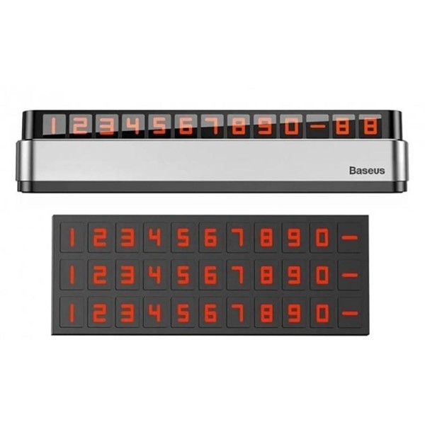 Фото - Паркувальна карта Baseus Moonlight Box Series Temporary Parking Number Plate Grey (ACNUM-B0G)