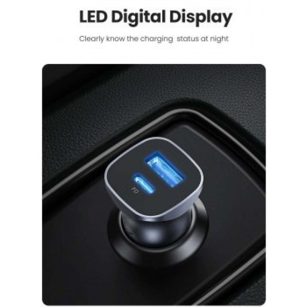 Фото - Автомобільний зарядний пристрій UGREEN 2xUSB 30W USB-C + USB-A CD130 (40858)