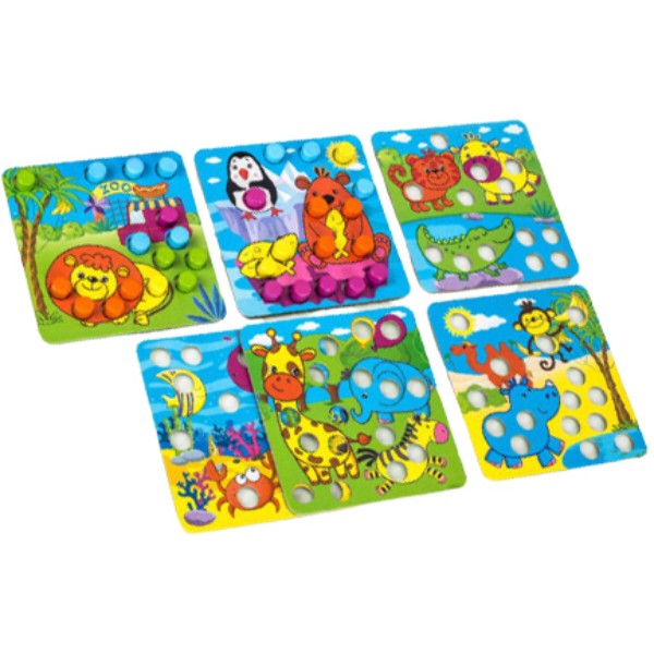 Фото - Дерев'яна мозаїка Vladi Toys Зоопарк (ZB2002-02)