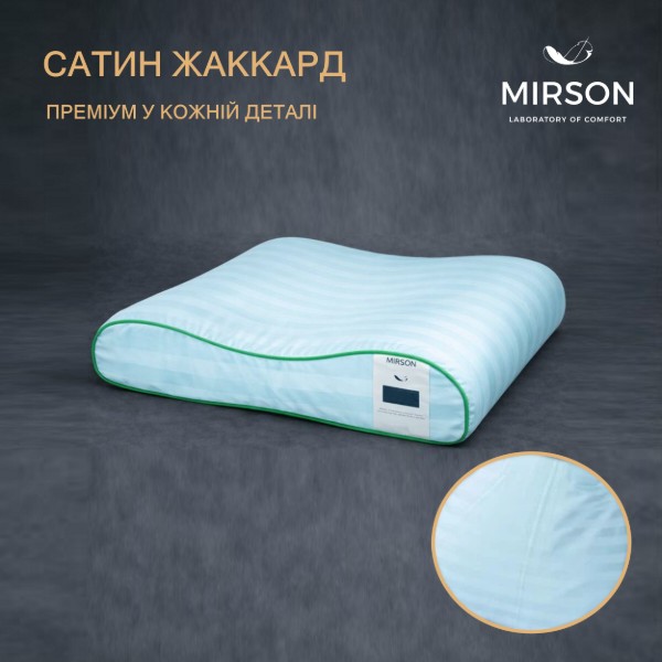 Фото - Подушка ортопедическая MirSon №4246 Satin Stripe 30-0014 Mint (2200006424642)