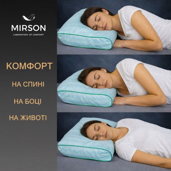 Фото - Подушка ортопедическая MirSon №4246 Satin Stripe 30-0014 Mint (2200006424642)