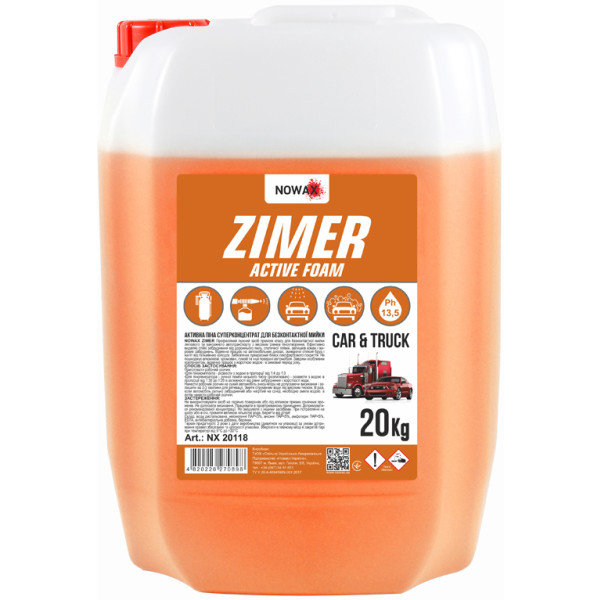 Фото - Піна для мийки авто NOWAX суперконцентрат для безконтактної мийки+Каністра/Zimer Active Foam 20 кг (NX20118)