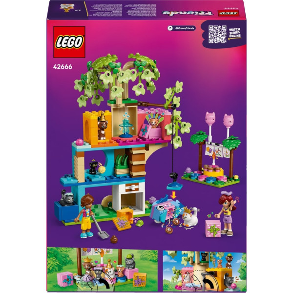 Фото - Конструктор LEGO Friends День народження кота і будинок на дереві (42666)