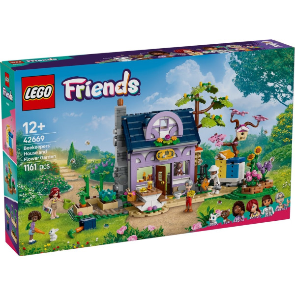 Фото - Конструктор LEGO Friends Будиночок і квітник бджолярів (42669)