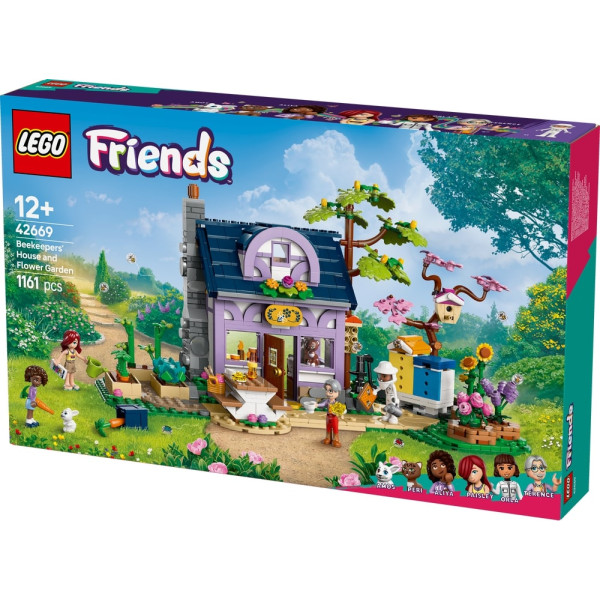 Фото - Конструктор LEGO Friends Будиночок і квітник бджолярів (42669)