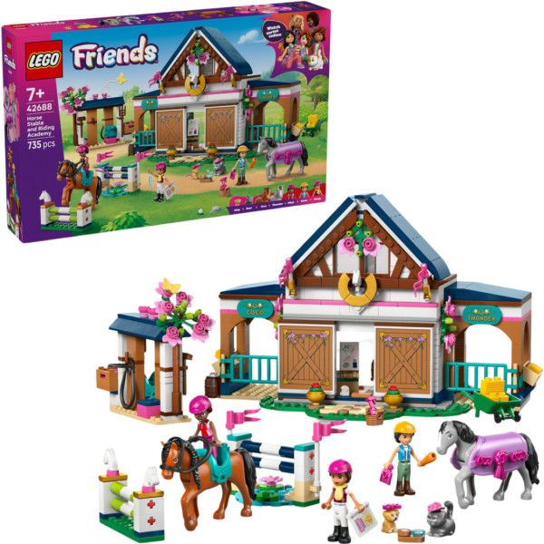 Фото - Конструктор LEGO  Friends Кінна стайня і академія верхової їзди (42688)