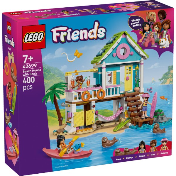 Фото - Конструктор LEGO  Friends Пляжний будиночок з морськими котиками (42699)