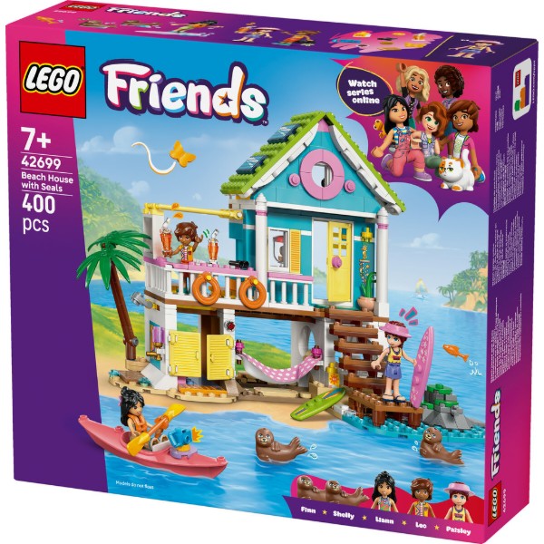 Фото - Конструктор LEGO  Friends Пляжний будиночок з морськими котиками (42699)