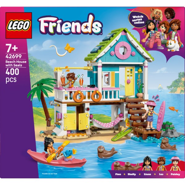 Фото - Конструктор LEGO  Friends Пляжний будиночок з морськими котиками (42699)