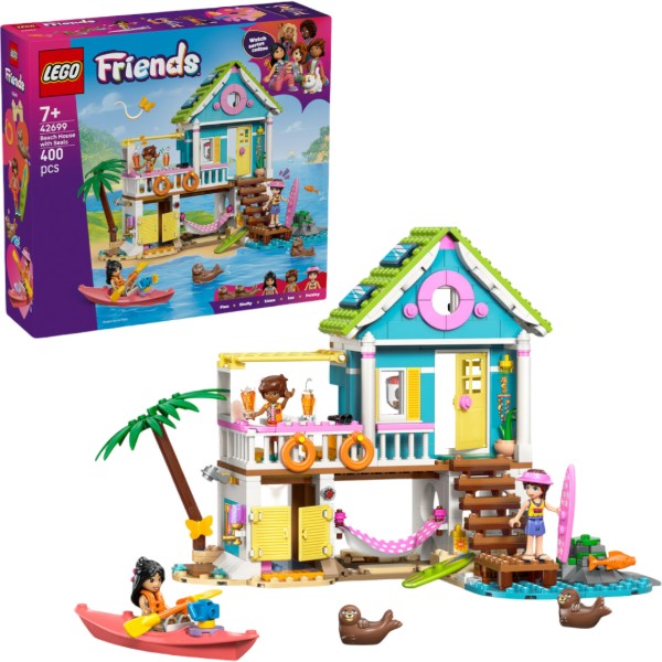 Фото - Конструктор LEGO  Friends Пляжний будиночок з морськими котиками (42699)