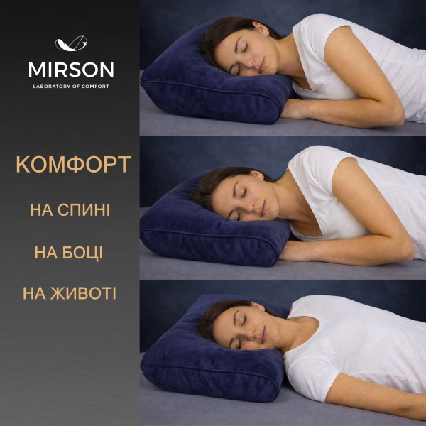 Фото - Подушка ортопедическая MirSon №4278 28-0006 Navy blue Velvet (2200006424994)