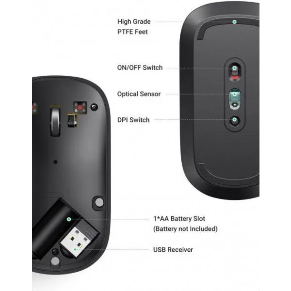 Фото - Миша бездротова UGREEN MU001 Gray (90373)