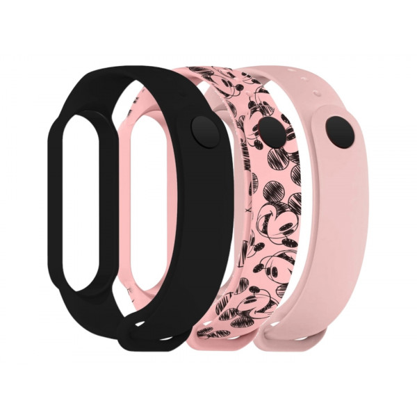 Фото - Ремінець для фітнес-браслету Armorstandart for Xiaomi Mi Band 7/6/5 Cartoon Mickey Pink (ARM77042)