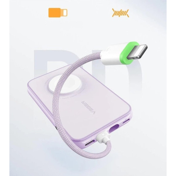 Фото - Батарея мобільна Veger V1171 10000mAh 20W Pink (X001XES8EF)