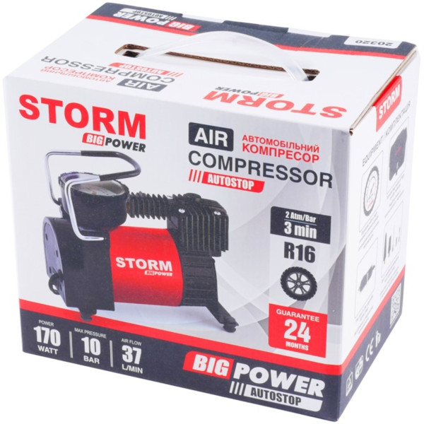 Фото - Автокомпресор Storm Big Power AUTOSTOP (20320)