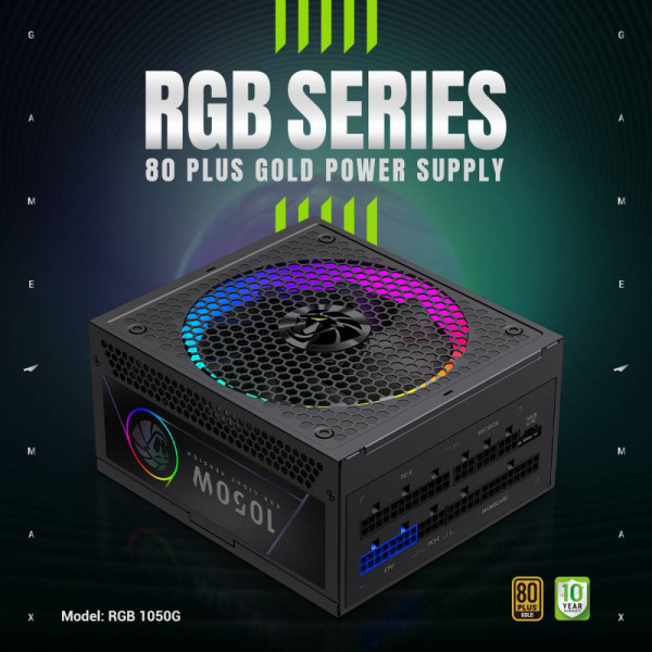 Фото - Блок живлення для ПК Gamemax RGB 1050G