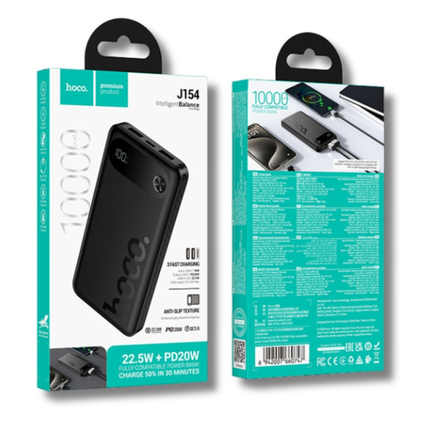 Фото - Батарея мобильная HOCO J154 Victorious PD20W + QC22.5W 10000 mAh Black (714991)