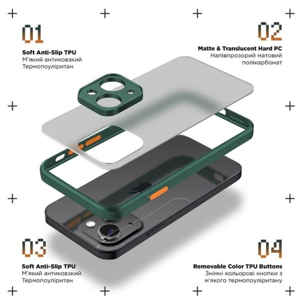 Фото - Чохол для смартфону Armorstandart Frosted Matte for Xiaomi Poco X6 Pro 5G Dark Green (ARM73372)