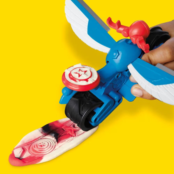 Фото - Набори для ліплення Hasbro Play Doh Капітан Америка з мотоциклом (G0555)