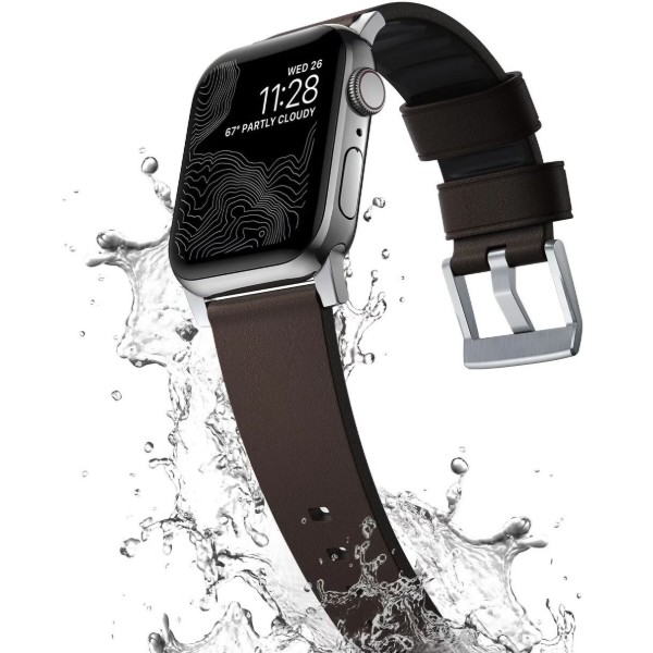 Фото - Ремешок для смарт-часов Nomad Active Band Pro Silver Hardware Classic Brown 46mm/49mm (NM1A4MSNW0)