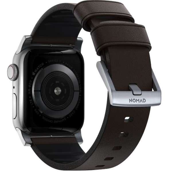 Фото - Ремешок для смарт-часов Nomad Active Band Pro Silver Hardware Classic Brown 46mm/49mm (NM1A4MSNW0)