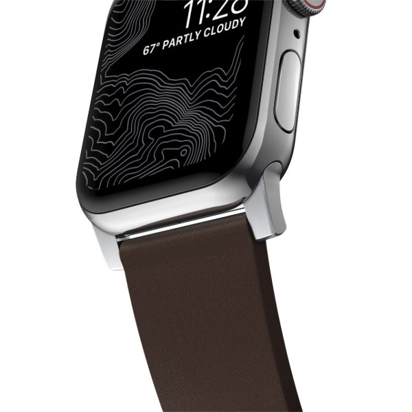 Фото - Ремешок для смарт-часов Nomad Active Band Pro Silver Hardware Classic Brown 46mm/49mm (NM1A4MSNW0)