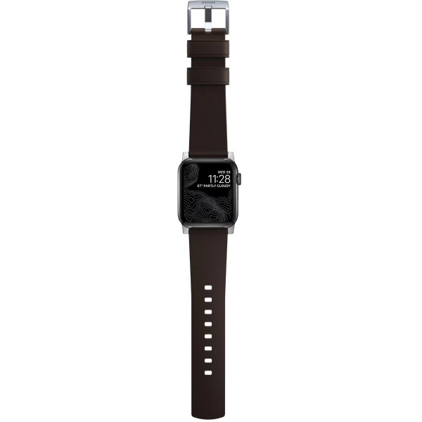 Фото - Ремешок для смарт-часов Nomad Active Band Pro Silver Hardware Classic Brown 46mm/49mm (NM1A4MSNW0)