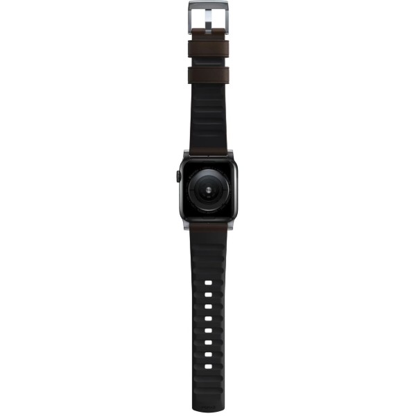 Фото - Ремешок для смарт-часов Nomad Active Band Pro Silver Hardware Classic Brown 46mm/49mm (NM1A4MSNW0)