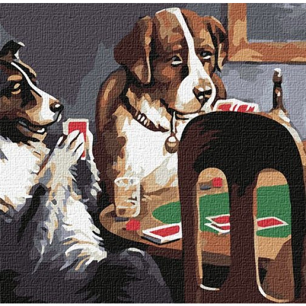 Фото - Картина по номерам Ideyka "Собаки играют в покер" 40x50см (KHO4327)